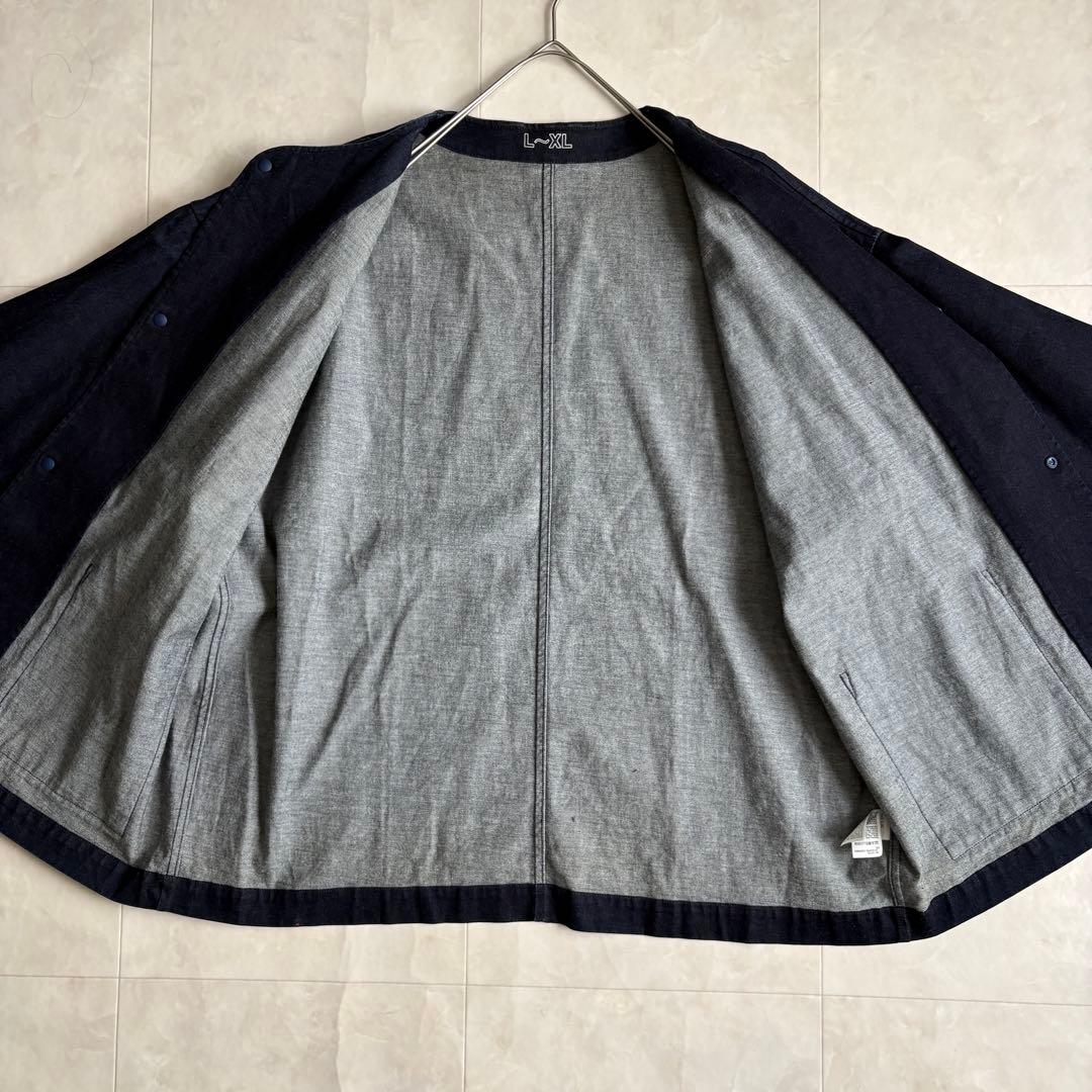 無印良品 MUJI LABO ライトオンスデニムシャツジャケット 濃紺 L-XL
