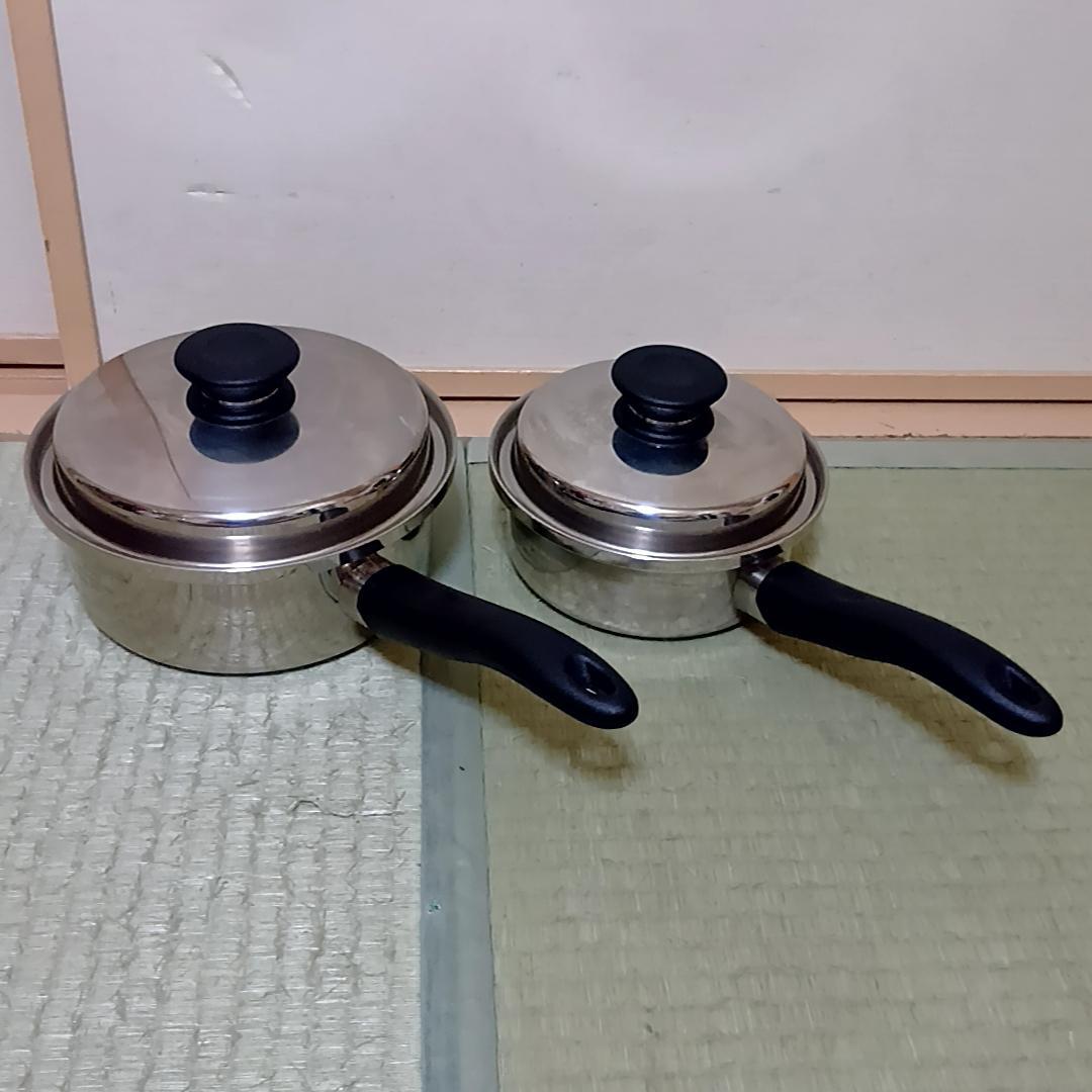 Amway Queen 片手鍋 18/8ステンレススチール 【2点セット】
