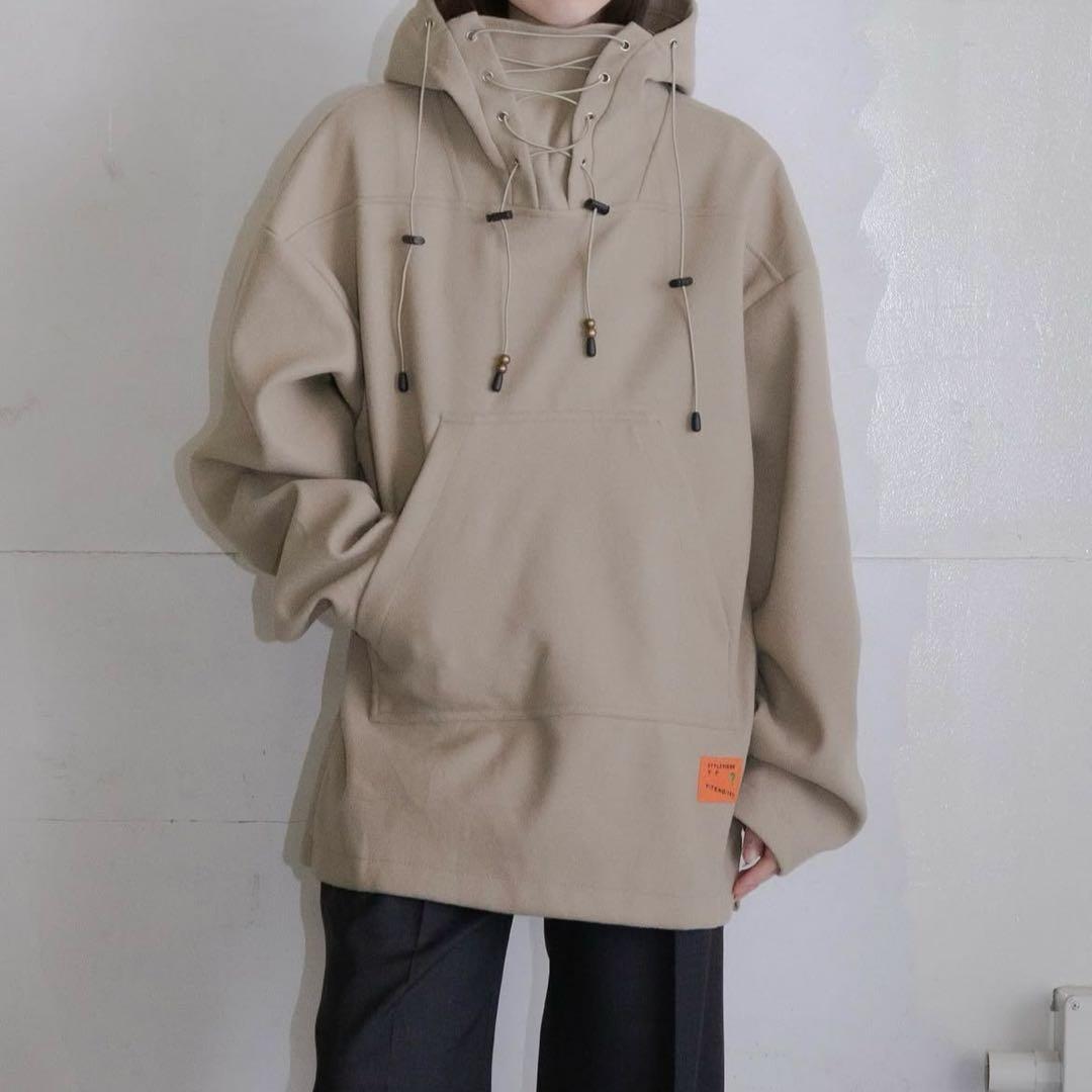 luik 1990s oversized lace-up hoodie パーカー