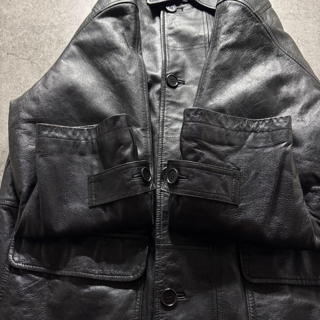 Paul Smith　L レザーカーコート　羊革　レザージャケット　野村訓市
