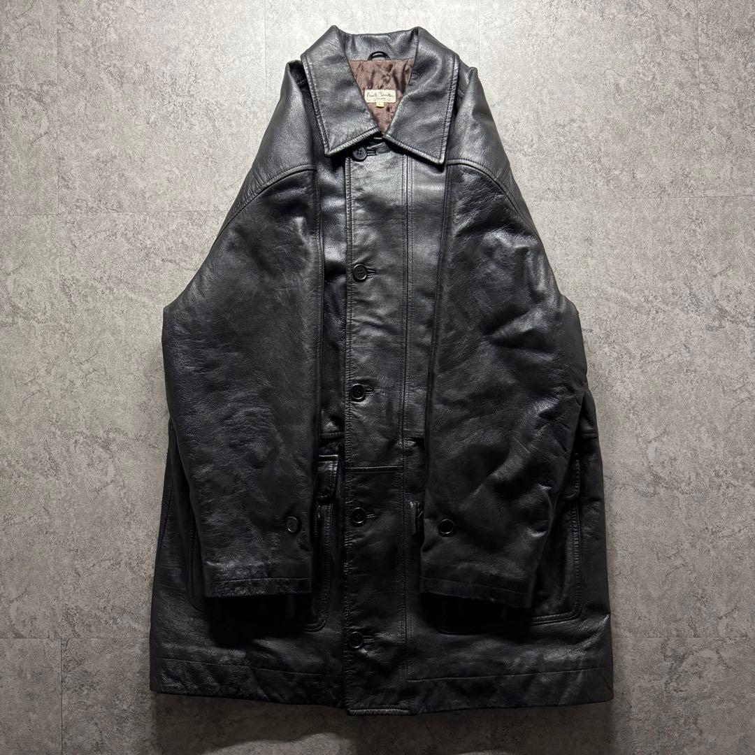 Paul Smith　L レザーカーコート　羊革　レザージャケット　野村訓市