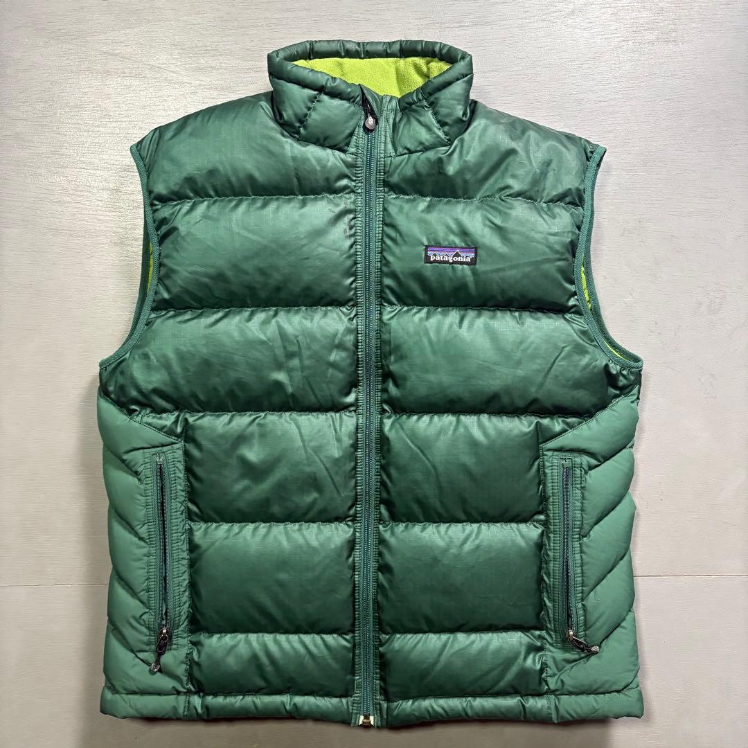 00's patagonia グースダウンベスト　緑　84631F7 S
