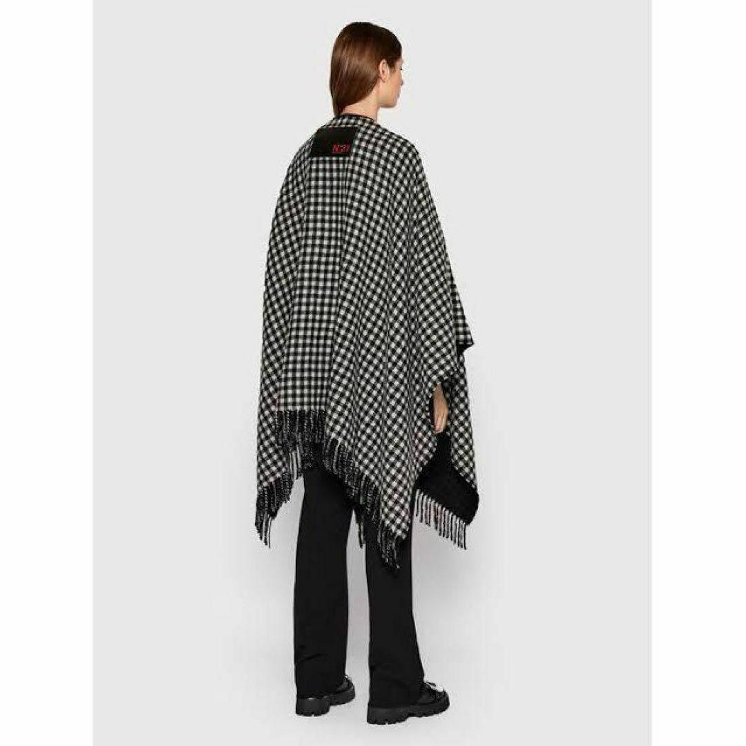 極美品 近年モデル N°21 バイカラー 大判ポンチョ ケープ イタリア製