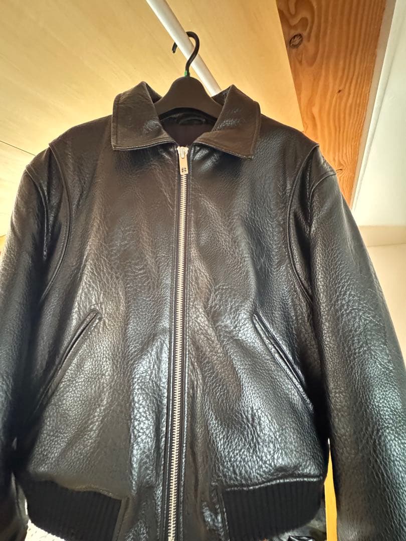 ZARA フェイクレザーパフジャケット ブラック アウター