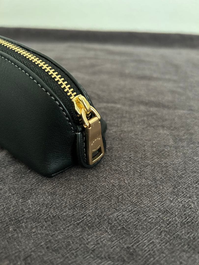 【未使用】COACH ブラックレザー ペンケース
