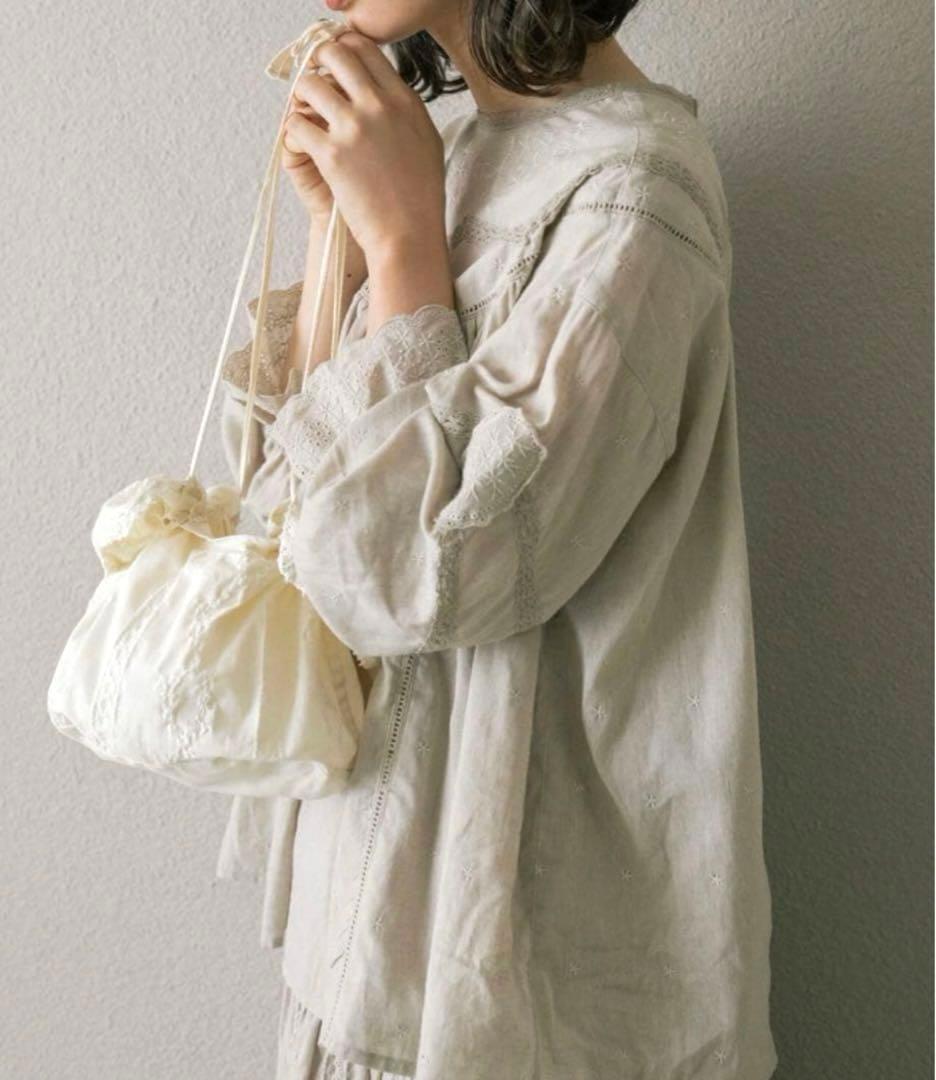 （新品）kazumi × Samansa Mos2　ストール付きレースブラウス