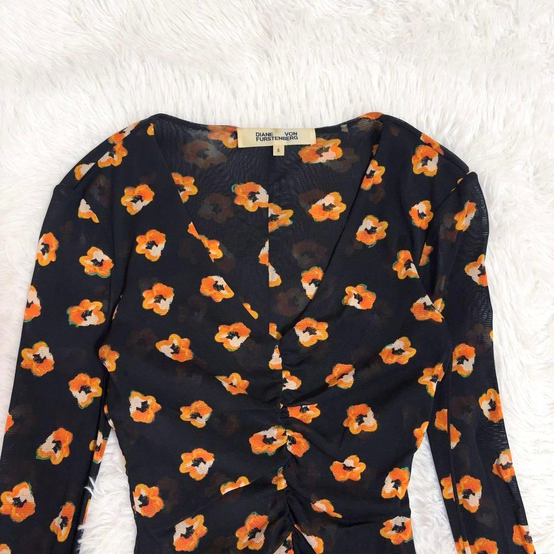 DIANE von FURSTENBERG 花柄ワンピース　シルク混　ブラック
