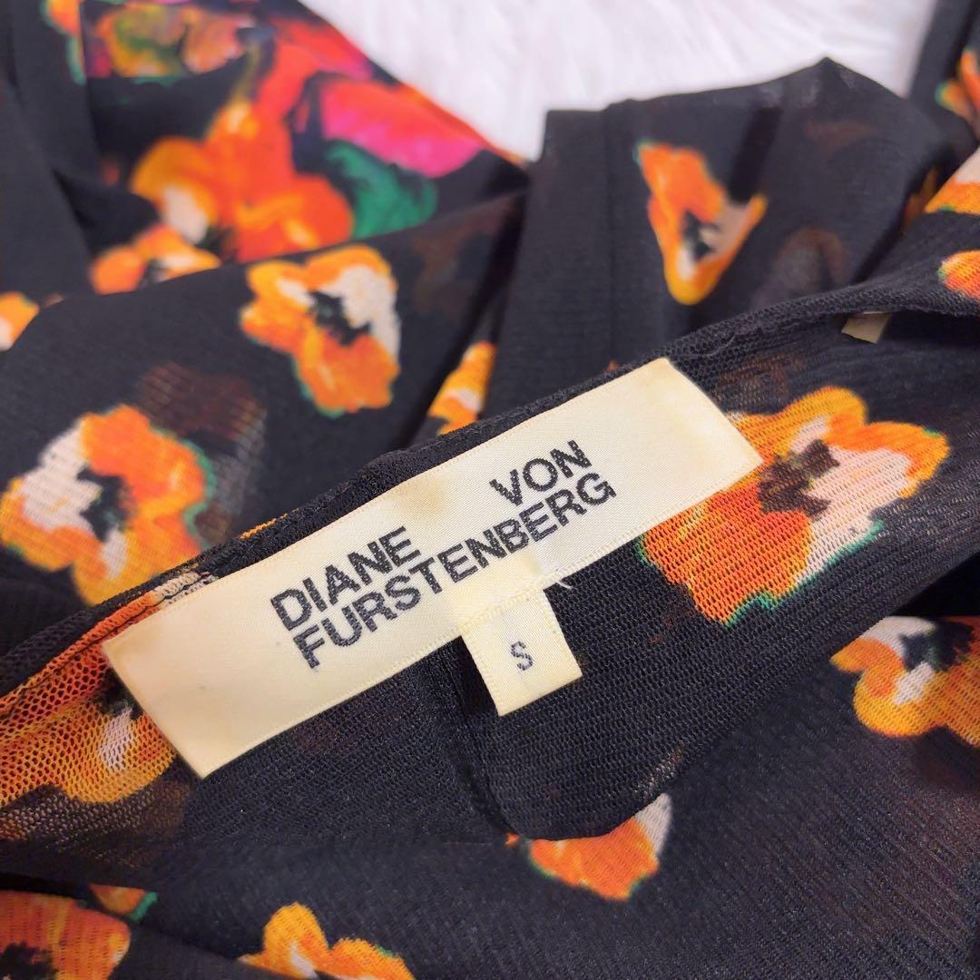 DIANE von FURSTENBERG 花柄ワンピース　シルク混　ブラック