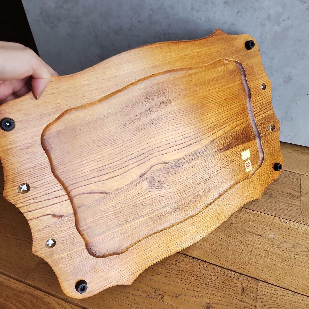 取っ手付き　木製トレイ　２枚　昭和レトロ　ヴィンテージ　アンティーク
