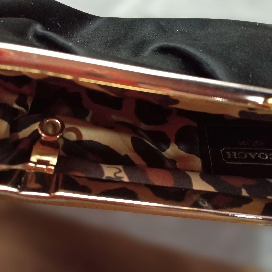 ち*@様 COACH 黒 サテン パーティーバッグ