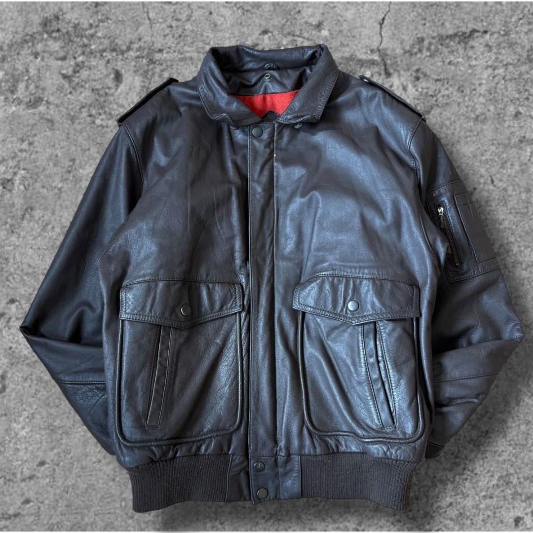 90s VINTAGE flight jacket A-2 G-1 短丈　茶色