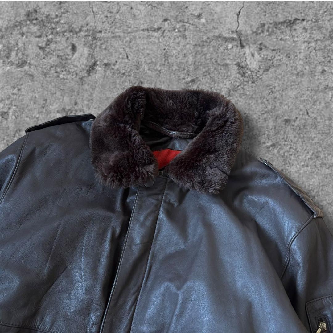 90s VINTAGE flight jacket A-2 G-1 短丈　茶色