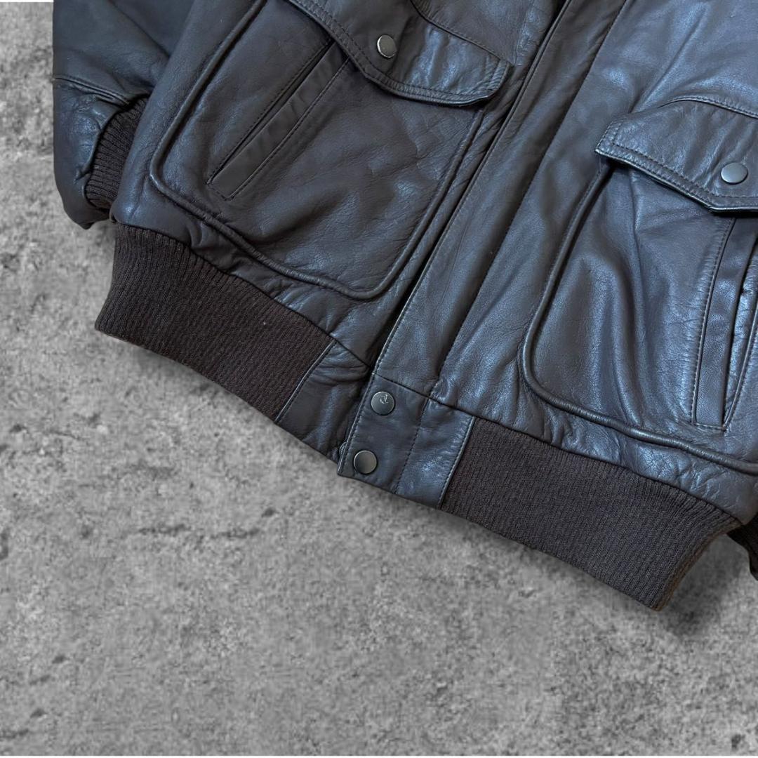 90s VINTAGE flight jacket A-2 G-1 短丈　茶色