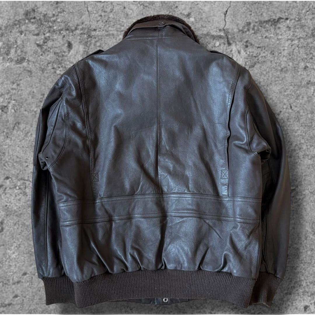 90s VINTAGE flight jacket A-2 G-1 短丈　茶色