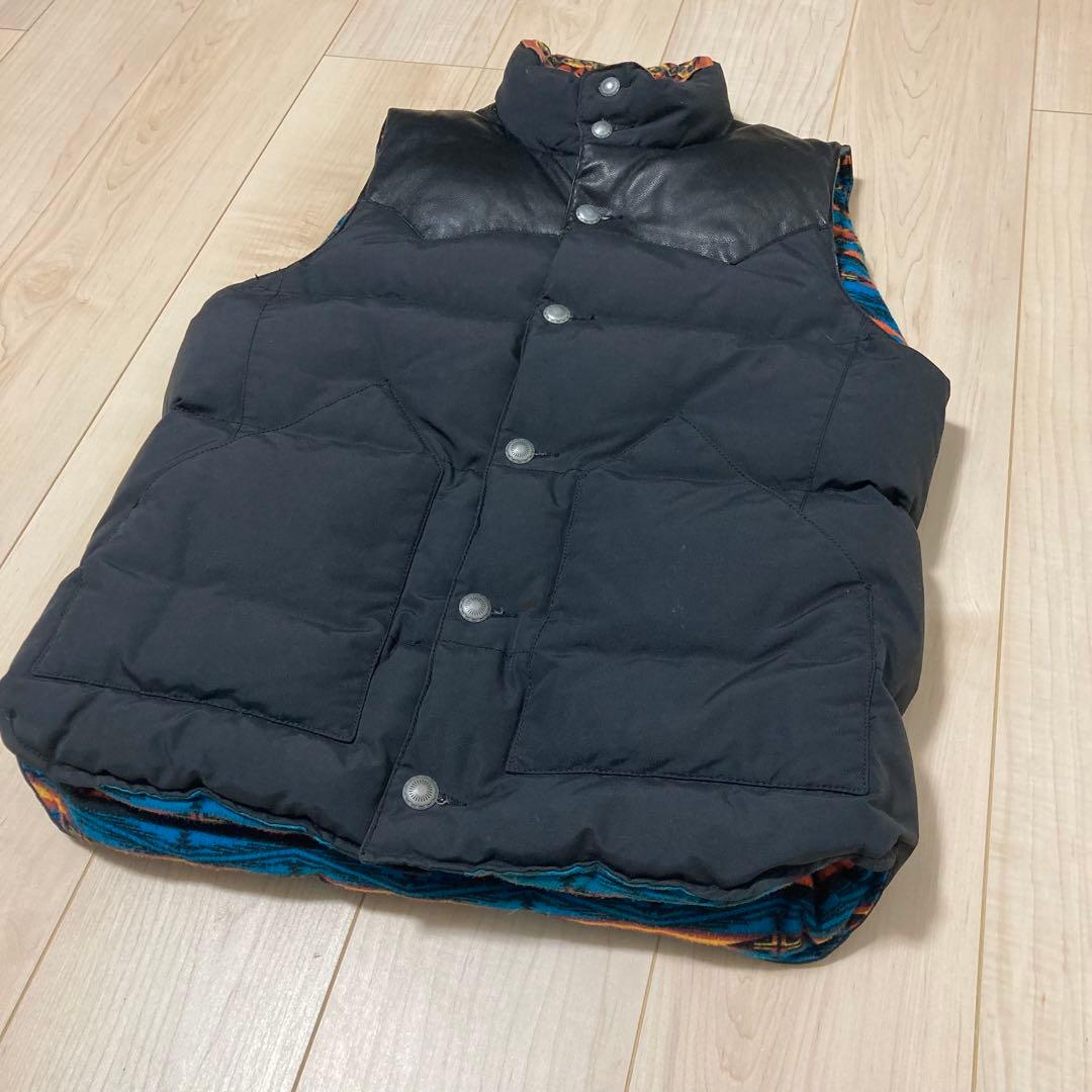 Beams ダウンベスト レザー