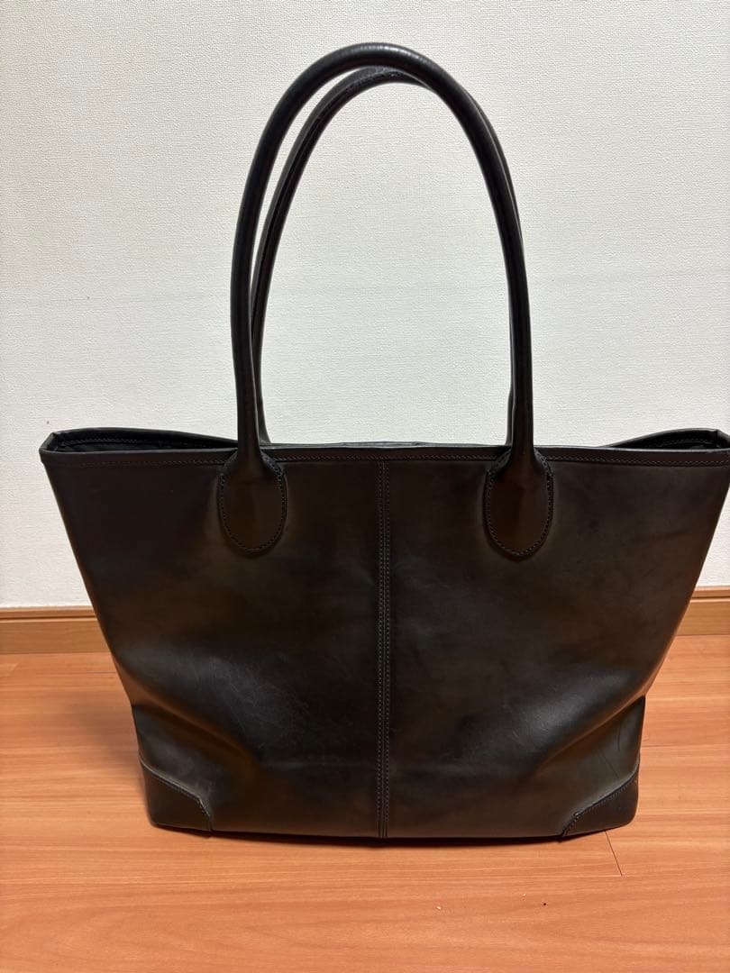 BEAMS 本革 レザートートバッグ ブラック カウレザー