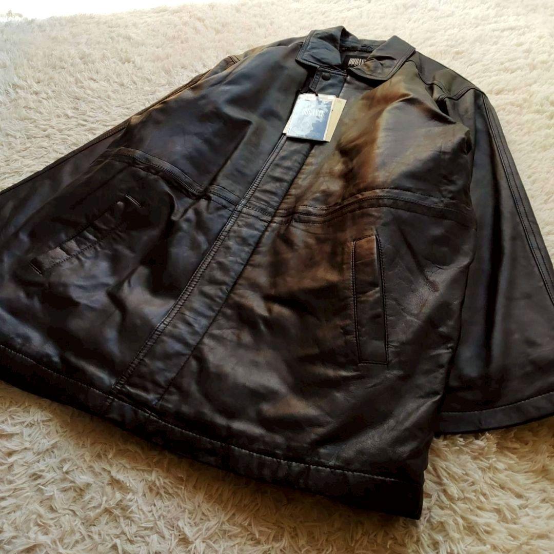 新品 80s DURANTE 羊革 レザーコート ハーフコート カーコート XL