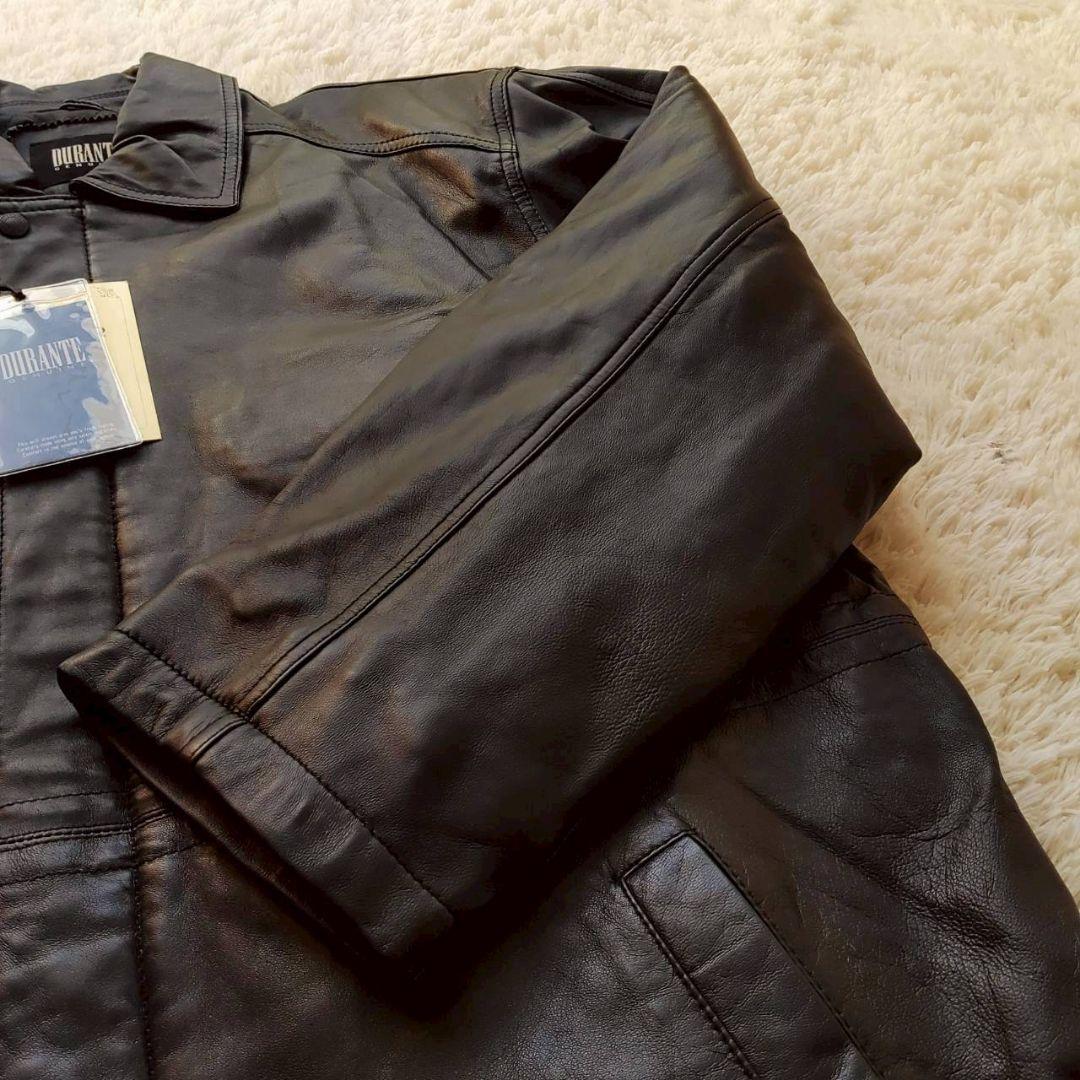 新品 80s DURANTE 羊革 レザーコート ハーフコート カーコート XL