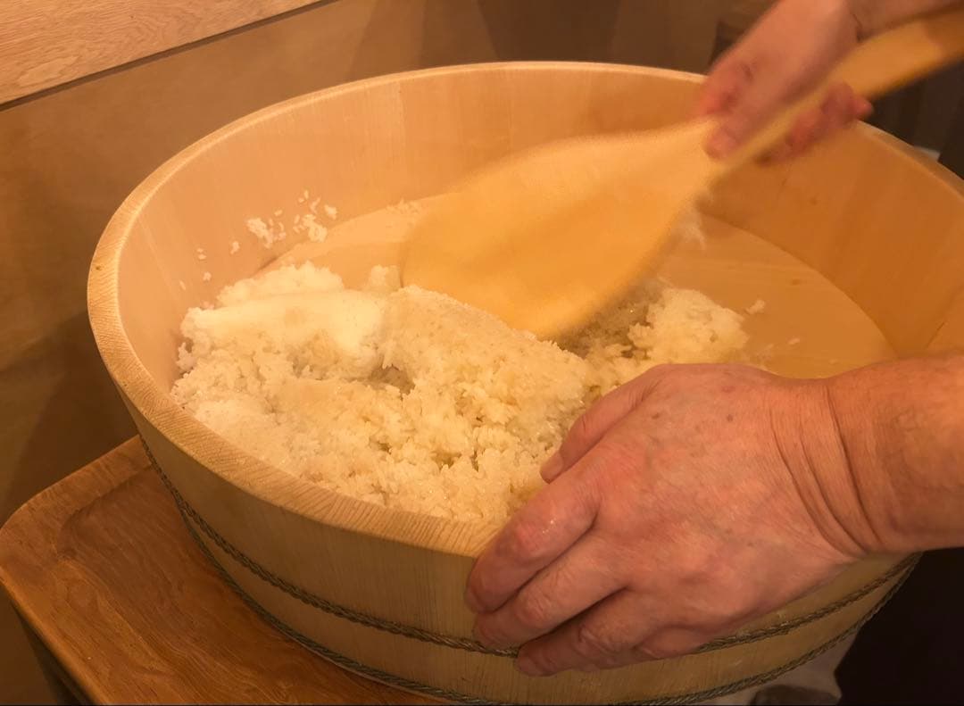 特製丸玉 木曽椹 業務用 寿司桶 φ51×16cm 約3升 銅タガ 飯台 未使用