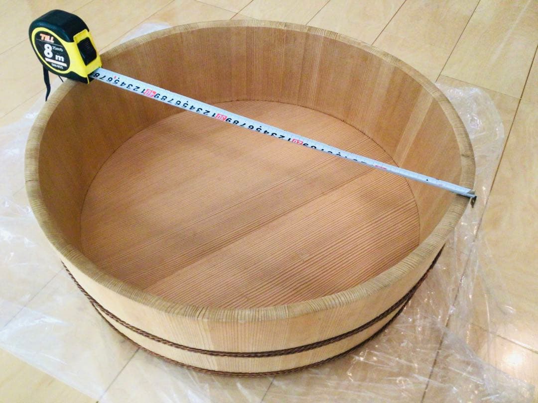 特製丸玉 木曽椹 業務用 寿司桶 φ51×16cm 約3升 銅タガ 飯台 未使用