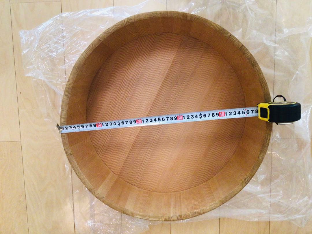 特製丸玉 木曽椹 業務用 寿司桶 φ51×16cm 約3升 銅タガ 飯台 未使用
