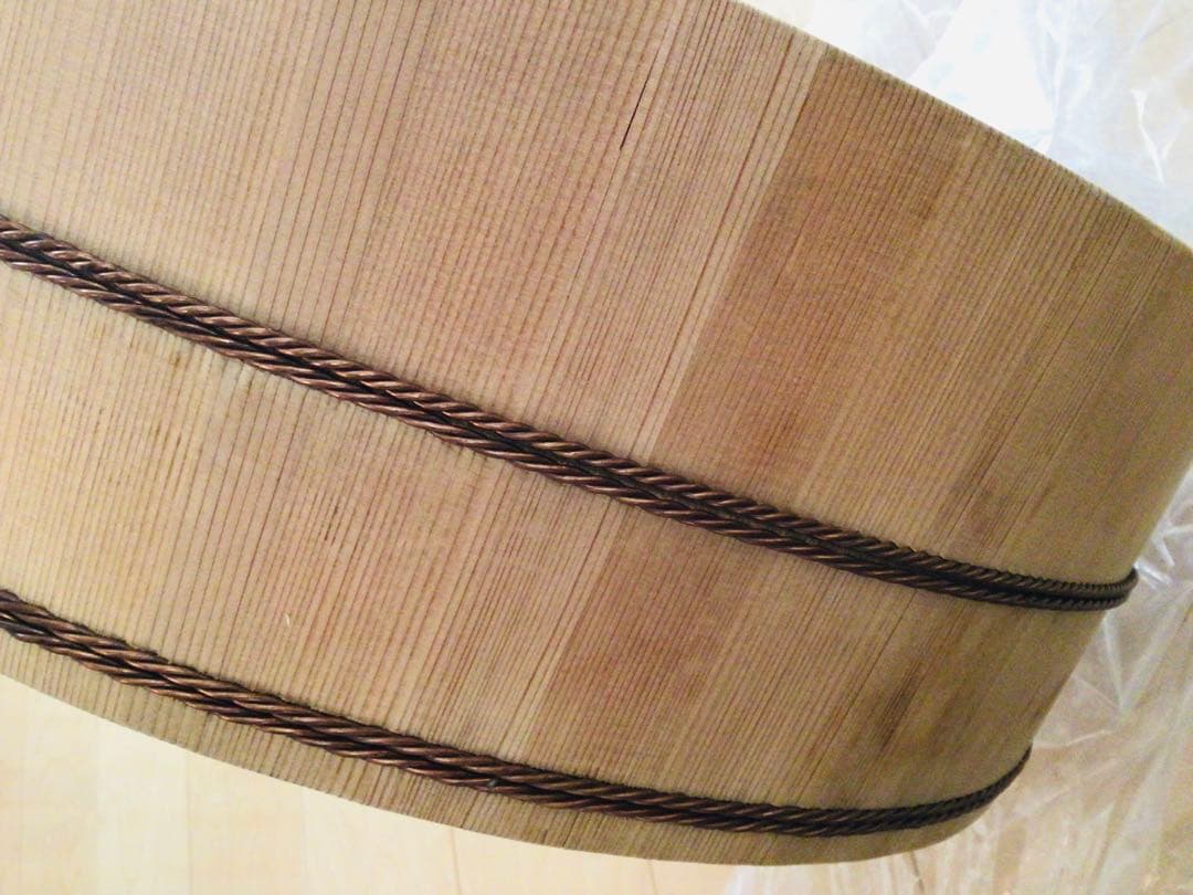 特製丸玉 木曽椹 業務用 寿司桶 φ51×16cm 約3升 銅タガ 飯台 未使用
