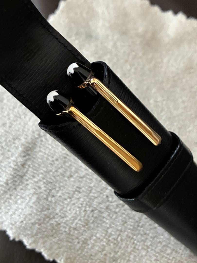 ◾️極美品◾️MONT BLANC モンブラン◾️ 黒革製◾️1 本／2本差し◾️