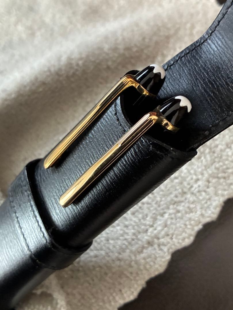 ◾️極美品◾️MONT BLANC モンブラン◾️ 黒革製◾️1 本／2本差し◾️