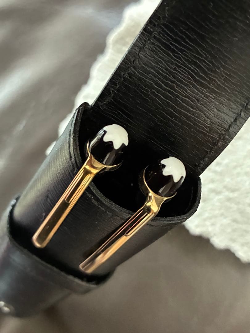 ◾️極美品◾️MONT BLANC モンブラン◾️ 黒革製◾️1 本／2本差し◾️