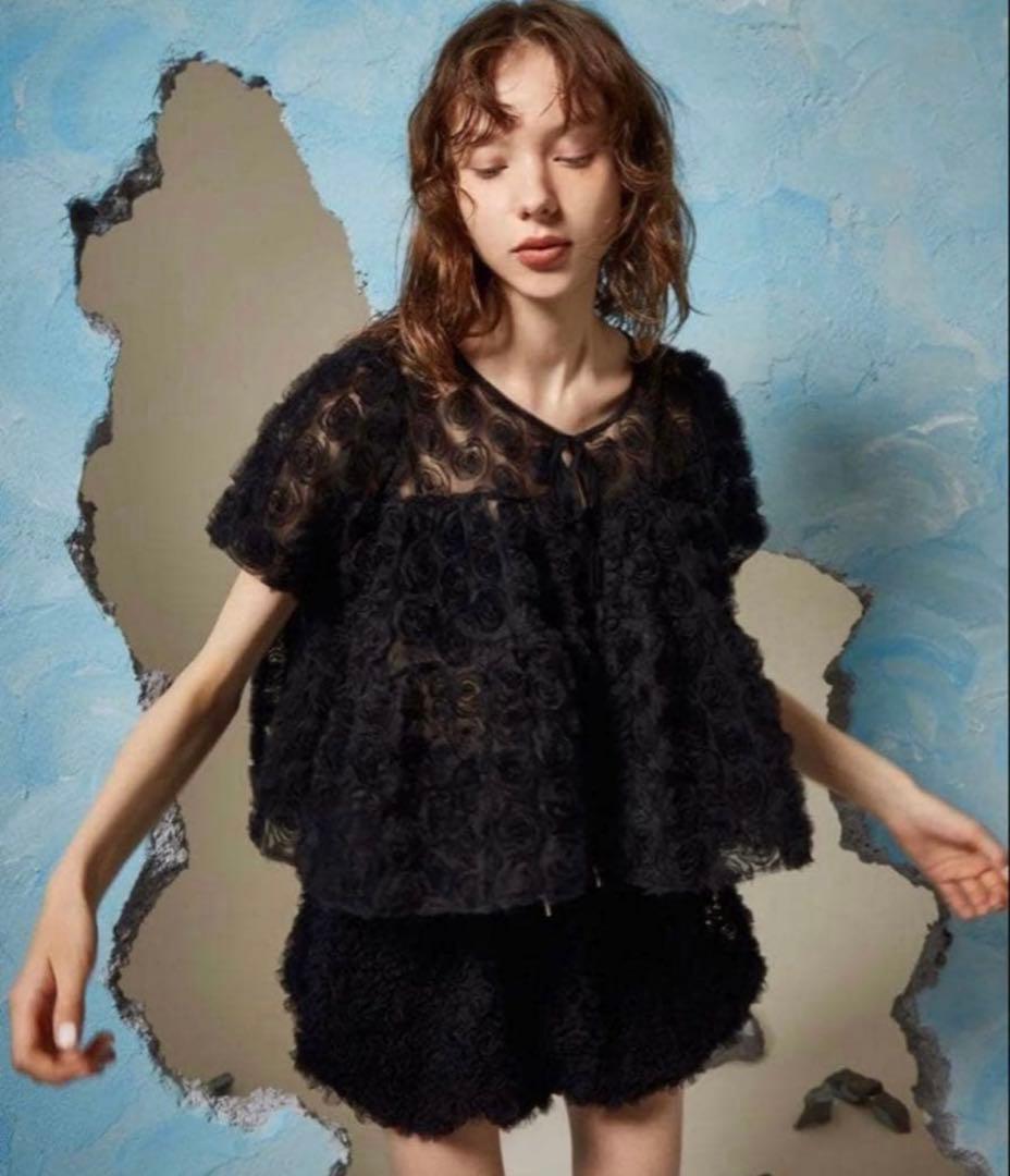 専用★POPPY FLOWER TULLE TIERED BOLERO黒
