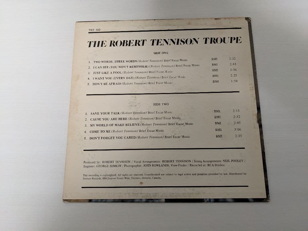 【幻の希少盤】Robert Tennyson Troupe カナダの激レアソフロ