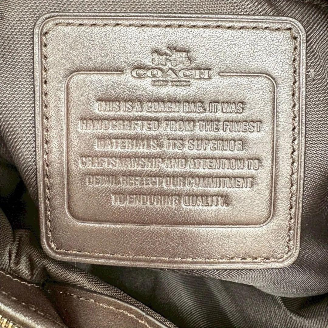 【美品】coach / イーディー /シグネチャージャガード　茶色