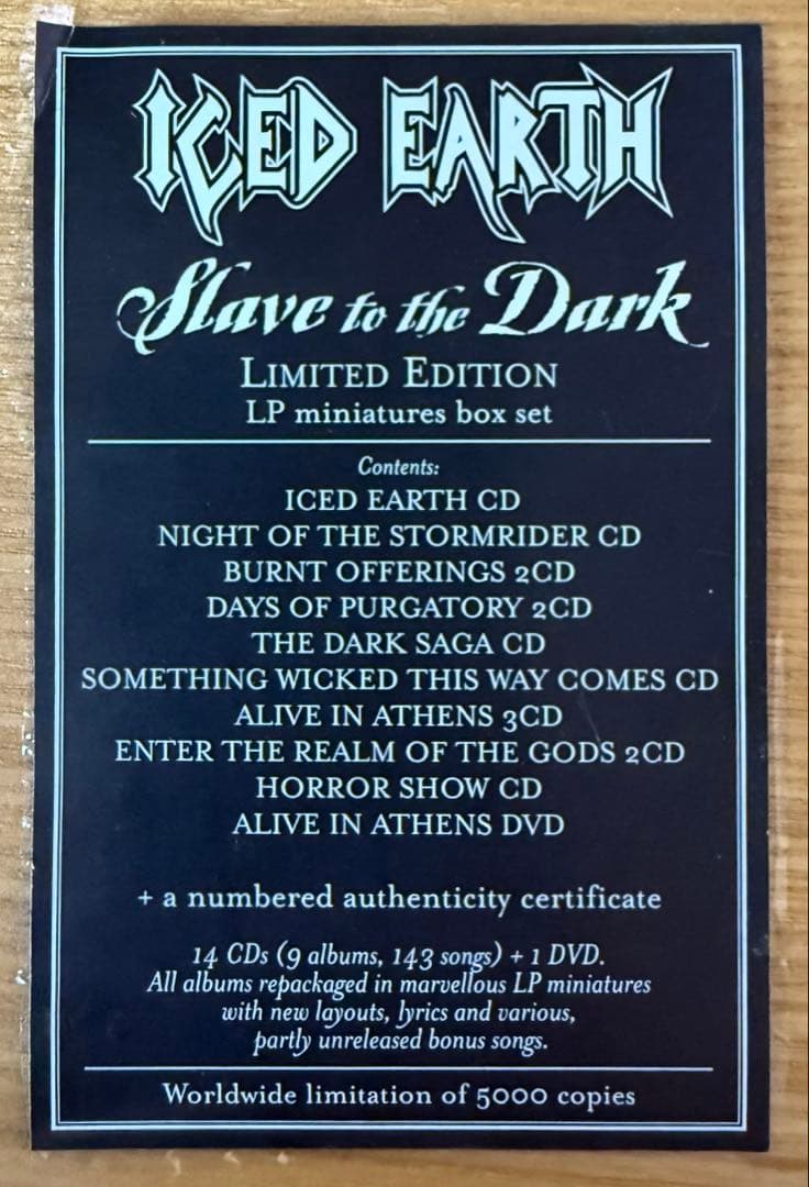 Iced Earth Horror Show CD14枚+DVD BOXセット