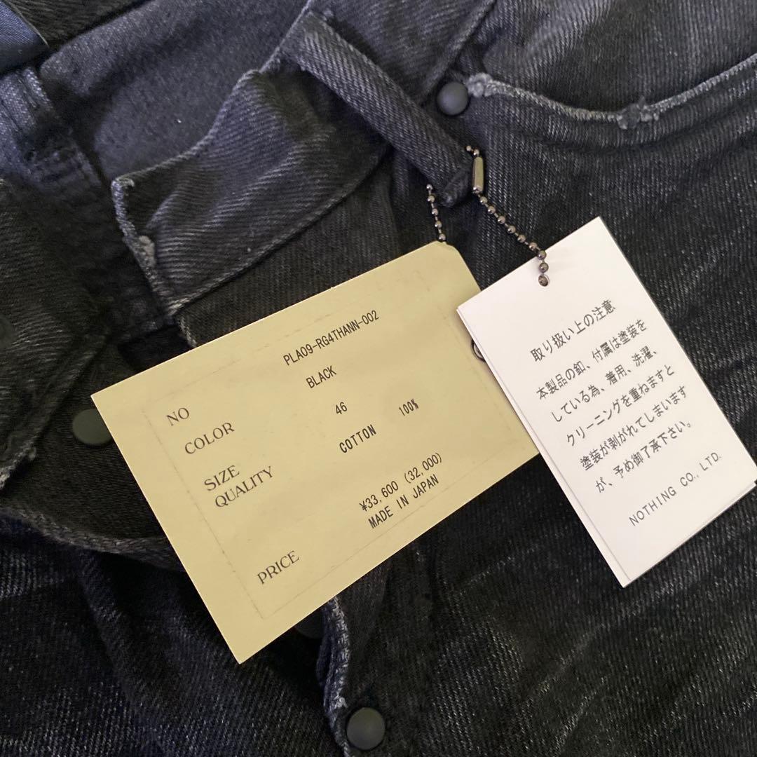 新品！00s Pledge プレッジ デニムパンツ　ダメージ加工　ブラック　46