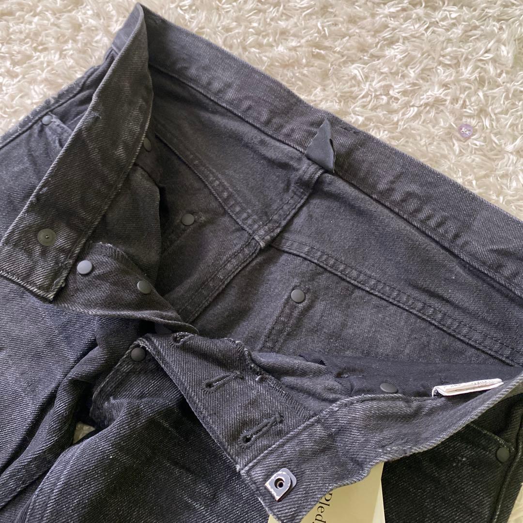 新品！00s Pledge プレッジ デニムパンツ　ダメージ加工　ブラック　46