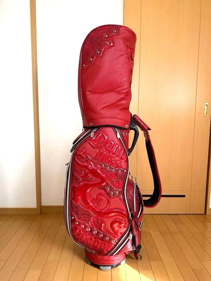 ✴︎美品✴︎ ダンスウィズドラゴン ゴルフバッグ クロコ型押し レッド