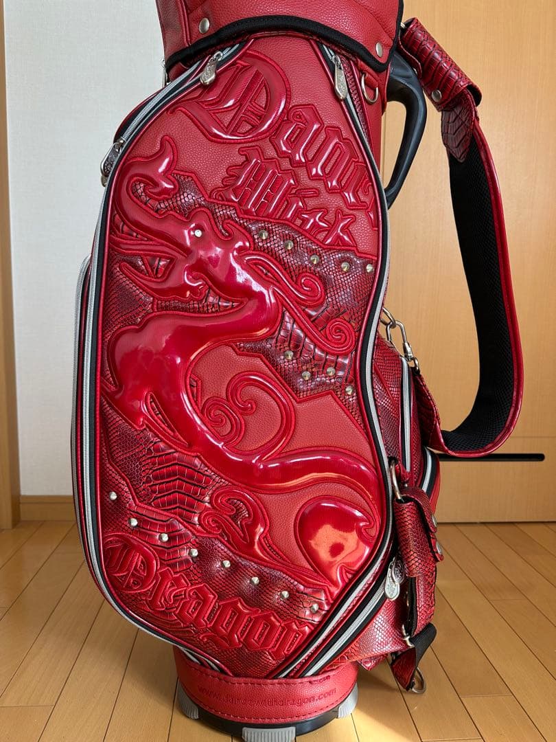 ✴︎美品✴︎ ダンスウィズドラゴン ゴルフバッグ クロコ型押し レッド