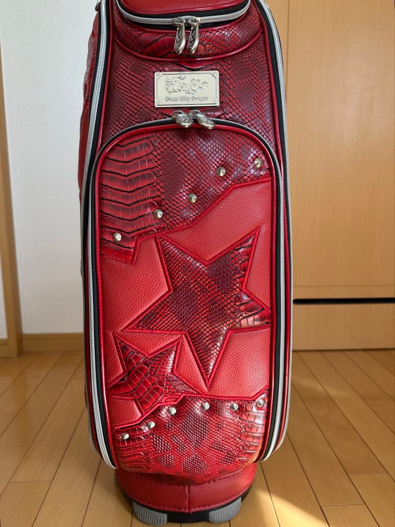 ✴︎美品✴︎ ダンスウィズドラゴン ゴルフバッグ クロコ型押し レッド