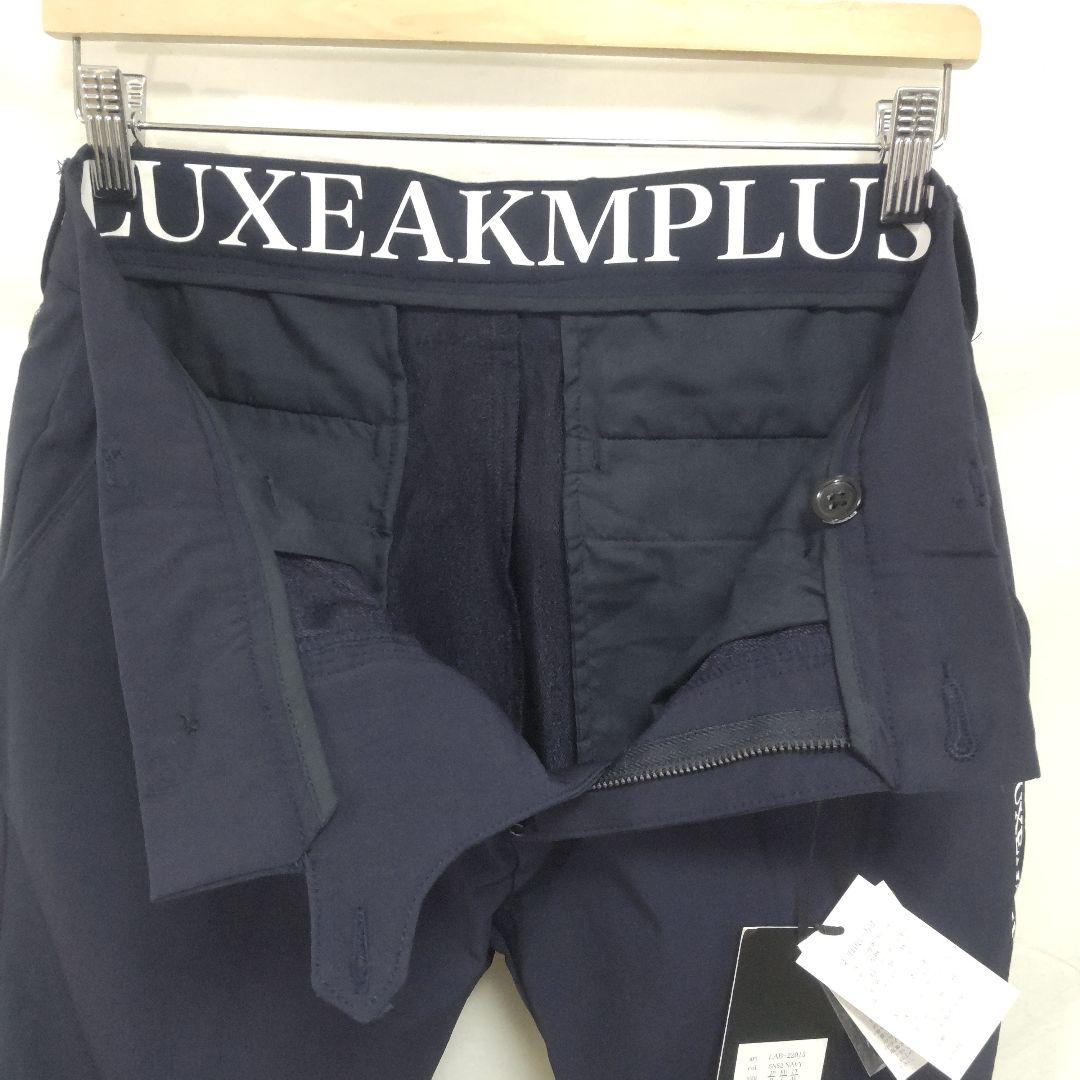 LUXEAKMPLUS 未使用 ゴルフ サイドロゴ スラックスパンツ M 紺