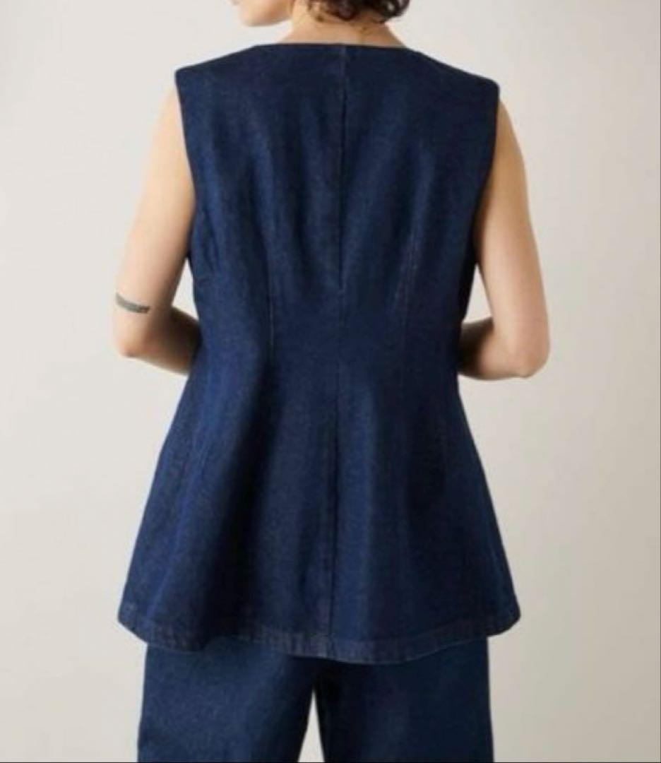 Whim Gazette デニムペプラムジレベ ストジップアップフリ-美品