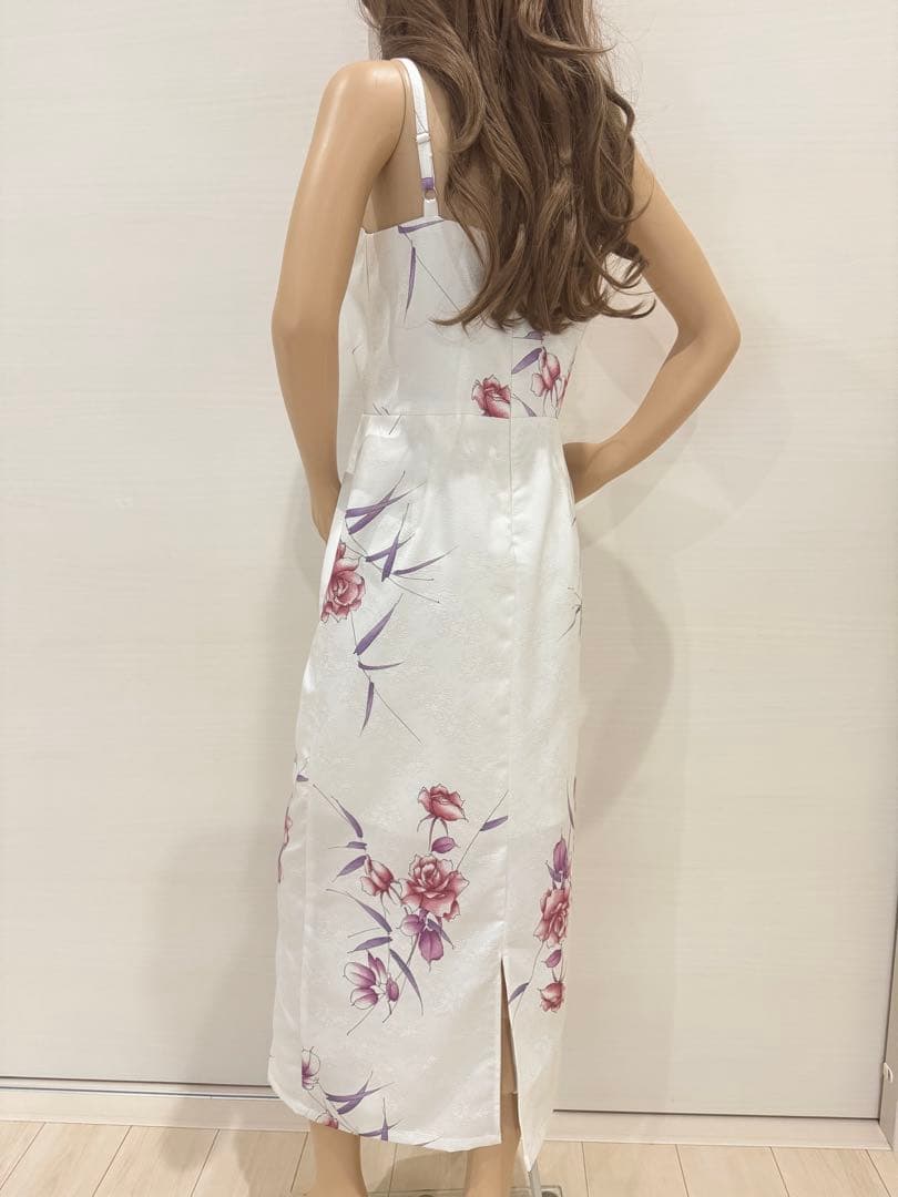 手作り　モダン　着物ワンピース　 ロングドレス　ハンドメイド　花柄　セットアップ