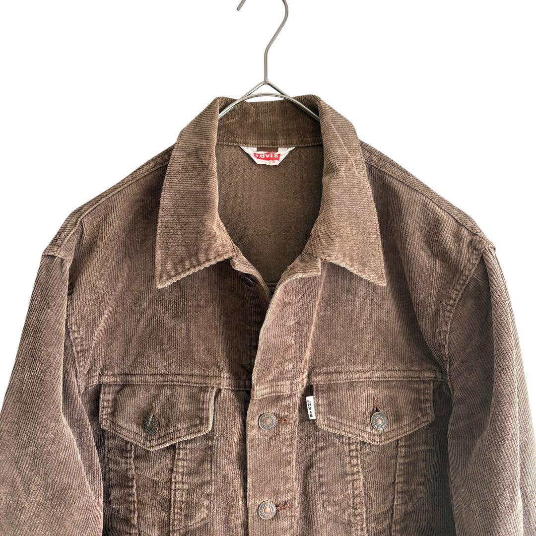 70sフランス製Levi’sコーデュロイジャケット白タブ 小文字eブラウン3rd