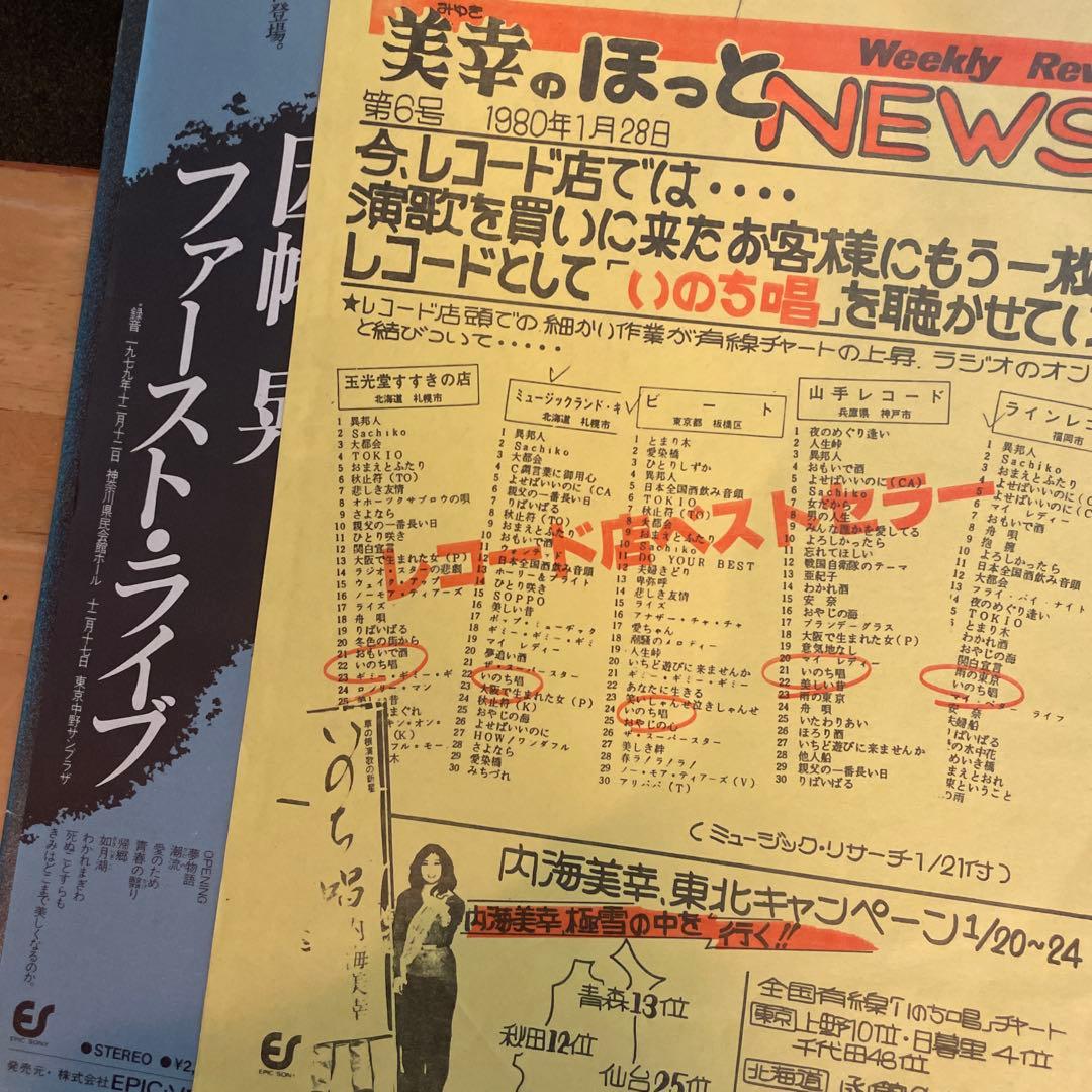 因幡晃 ファースト・ライブ LP 　見本盤　ポスター付き