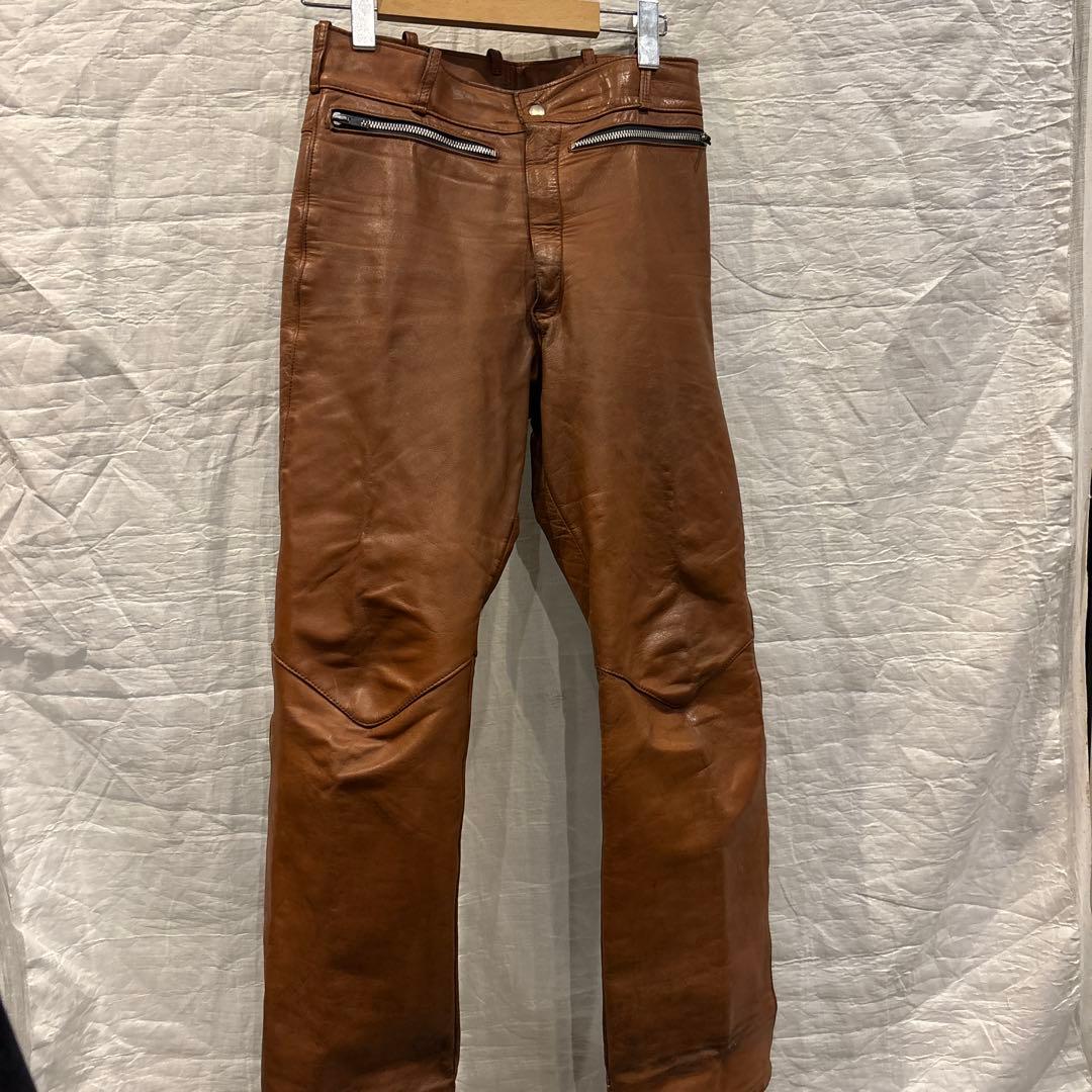 70s ヴィンテージ UK HONDA ライダース レザー ジャケット 上下