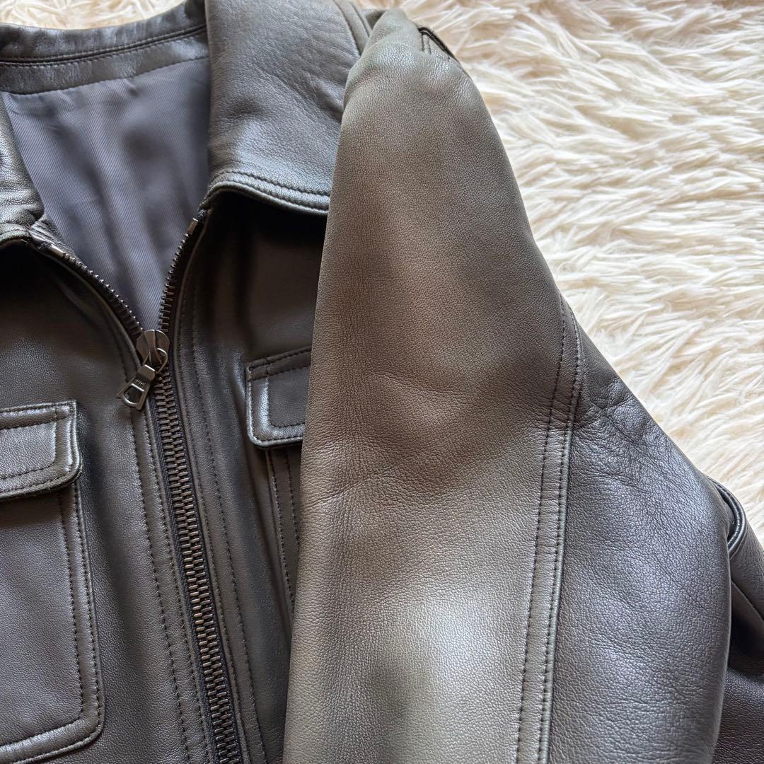 LITHIUM HOMME リチウムオム ラムレザー ライダースジャケット M