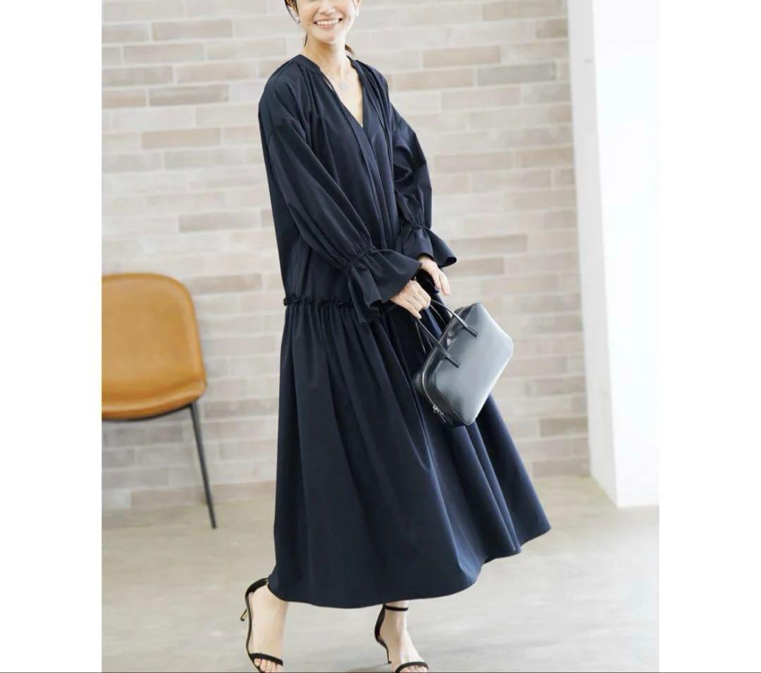 virina マタニティ ウェンディワンピース ネイビー リボン
