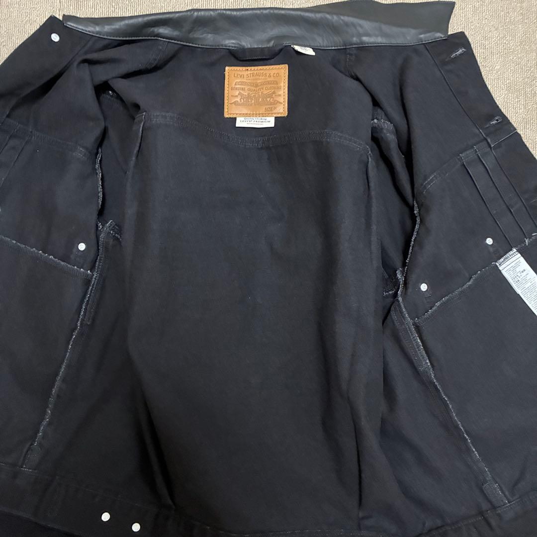 EDIFICE 別注 Levi’s トラッカージャケット 黒 襟レザー M