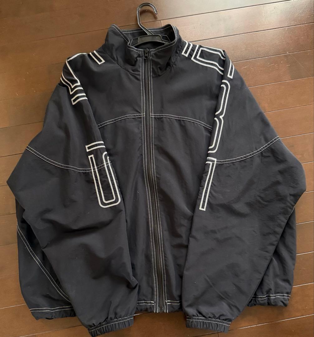 ジャケット・アウター Spellout Embroidered Track Jacket Black