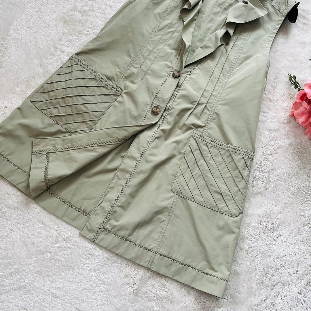 極美品XL✨インポートロッサRossa ジレ　ベスト　フリルくすみミント近年購入