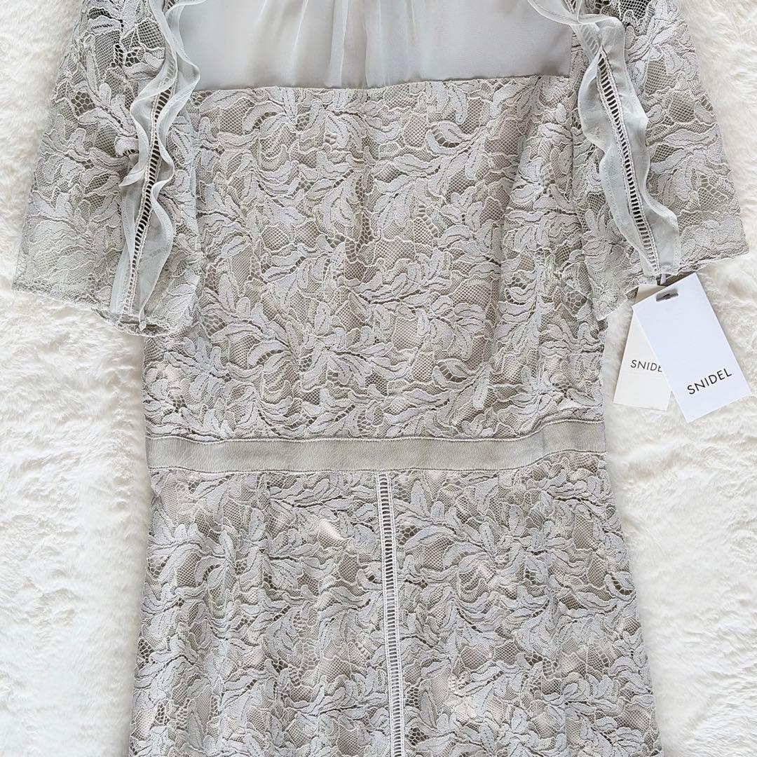 新品タグ付き✨【スナイデル】 シフォンフリルレースドレス リボン ミント 1 M